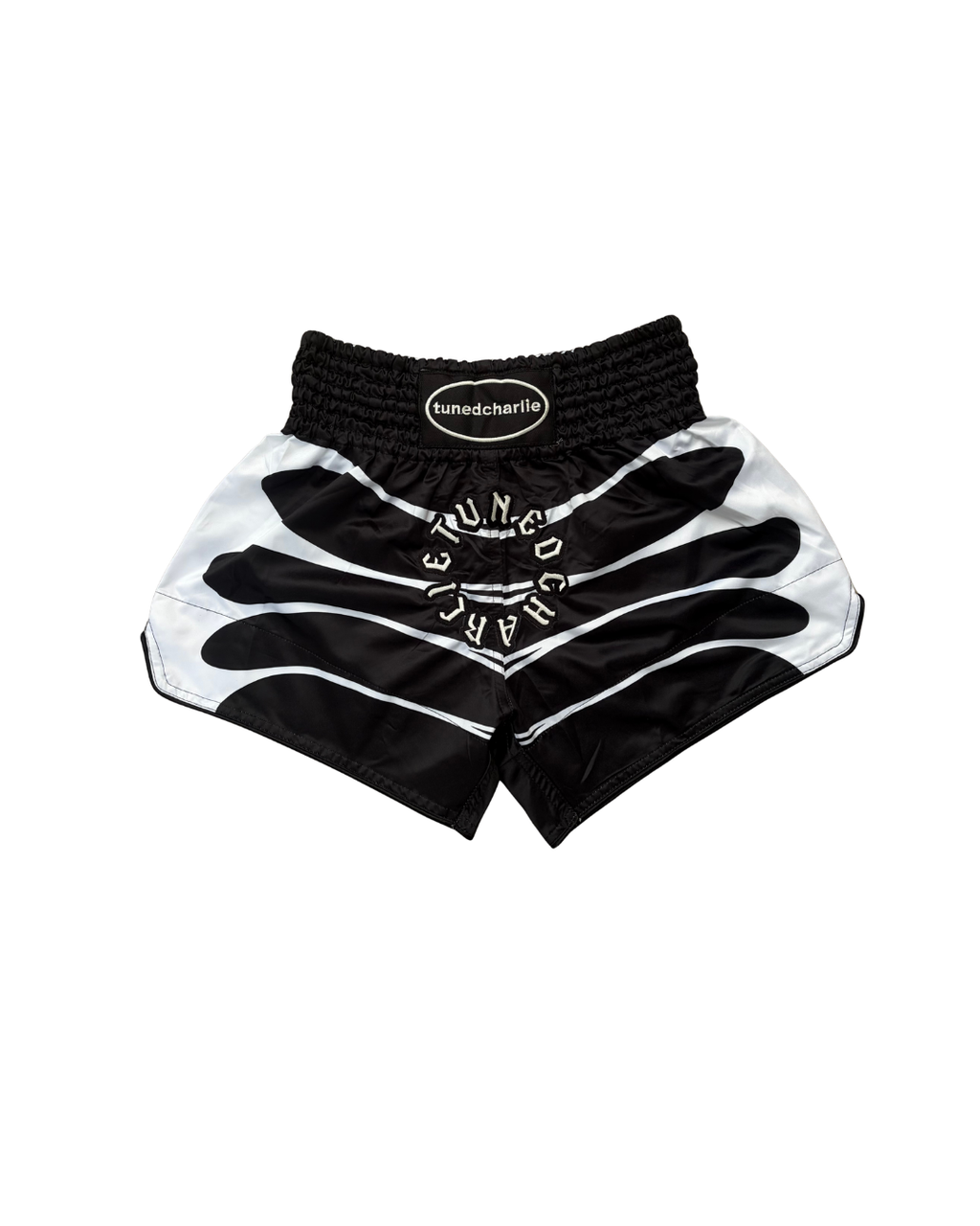 TN X MUAY THAI SHORTS - BLACK/WHITE